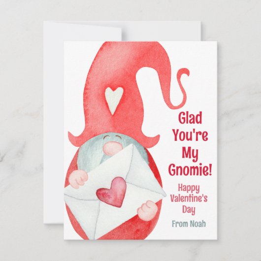 Schattigee Kinder Classroom Valentijnsdag Gnome Feestdagenkaart (Voorkant)