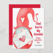 Schattigee Kinder Classroom Valentijnsdag Gnome Feestdagenkaart (Voorkant / Achterkant)
