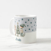 Schattigee Kinder Decorating Kerstboom Tekennaam Koffiemok (Voorkant links)