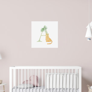 Schattigee Kinder dierenbrief A Tiger Monogram Kwe Poster