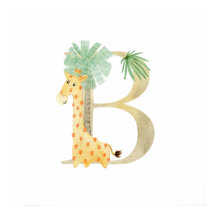 Schattigee Kinder dierlijke Giraffe Monogram B Kwe