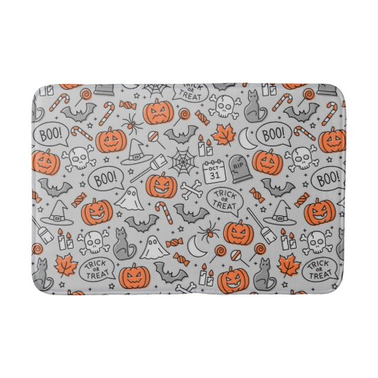 Schattigee Kinder Halloween Doodle Pattern Badmat (Voorkant)