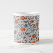 Schattigee Kinder Halloween Doodle Pattern Extra Grote Beker (Voorkant)