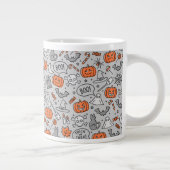 Schattigee Kinder Halloween Doodle Pattern Extra Grote Beker (Rechts)
