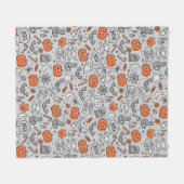 Schattigee Kinder Halloween Doodle Pattern Fleece Deken (Voorkant (Horizontaal))