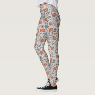 Schattigee Kinder Halloween Doodle Pattern Leggings