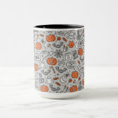 Schattigee Kinder Halloween Doodle Pattern Mok (Midden)