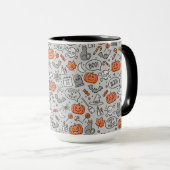 Schattigee Kinder Halloween Doodle Pattern Mok (Voorkant rechts)
