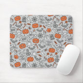 Schattigee Kinder Halloween Doodle Pattern Muismat (Met muis)