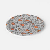 Schattigee Kinder Halloween Doodle Pattern Papieren Bordje (Gekanteld)