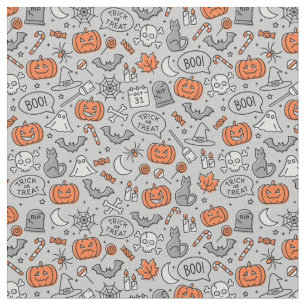 Schattigee Kinder Halloween Doodle Pattern Stof