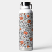 Schattigee Kinder Halloween Doodle Pattern Waterfles (Achterkant)