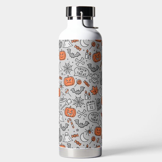 Schattigee Kinder Halloween Doodle Pattern Waterfles (Links)