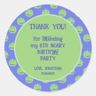 Schattigee Kinder Halloween Verjaardag Dank u Stic Ronde Sticker