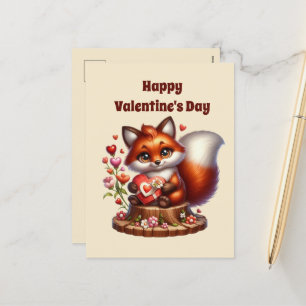 Schattigee kinder Happy Valentijn fox Feestdagenkaart