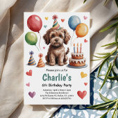 Schattigee Kinder hond 6e verjaardag Kaart