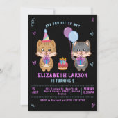 Schattigee Kinder Kat Meisje Funny Cat Kitten Verj Kaart (Voorkant)