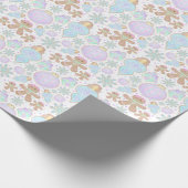 Schattigee Kinder Kerst Gingerbread Cookie Pattern Cadeaupapier (Hoek)