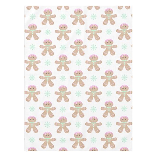 Schattigee Kinder Kerst Gingerbread Cookie Pattern Tafelkleed (Voorkant)
