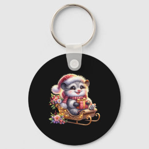 Schattigee Kinder kerst possum grafische kleding v Sleutelhanger
