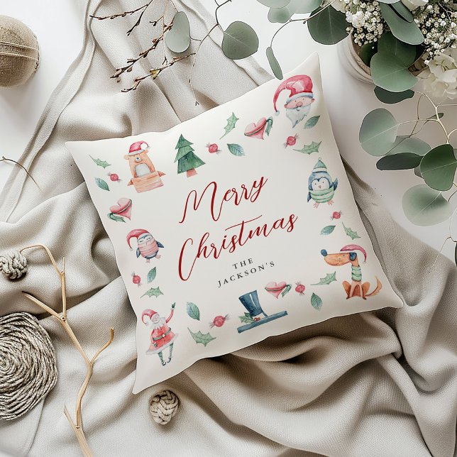 Schattigee Kinder kerstvakantie Kussen (Creator heeft geüpload)
