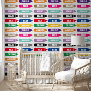 Schattigee Kinder kleuren leren herhalen patroon Behang