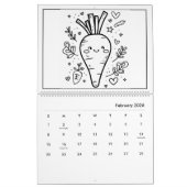 Schattigee Kinder kleurenkalender Kalender (Feb 2026)