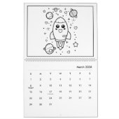 Schattigee Kinder kleurenkalender Kalender (Mar 2026)
