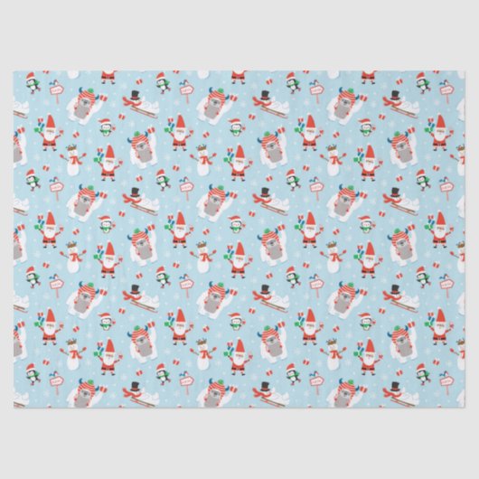 Schattigee Kinder Noordpool Kerst Tissuepapier (Voorkant)