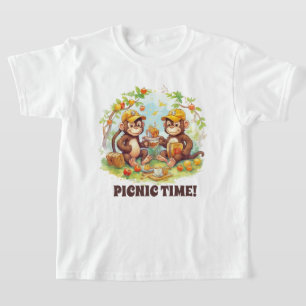 Schattigee kinder picknickaap voeg naam toe t-shirt