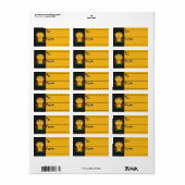 Schattigee Kinder retro robot-yellow_to-from Label (Full Sheet)