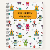 Schattigee Kinder Robot Sketchbook Notitieboek (Voorkant)