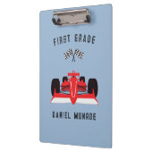 Schattigee Kinder Rode Racing Car School Klembord (Links)