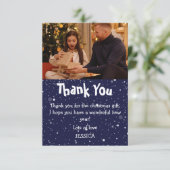 Schattigee Kinder sneeuwfoto kerst Bedankkaart (Staand voorkant)