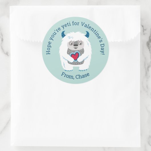 Schattigee Kinder Valentijn Classic Ronde Sticker (Tas)