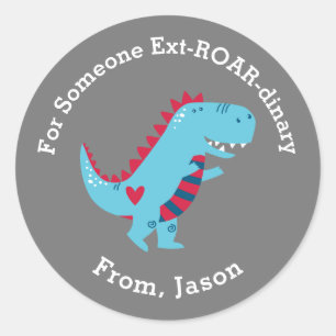 Schattigee Kinder Valentijnsdag Dinosaurus Sticker