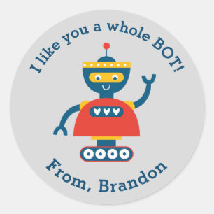 Schattigee Kinder Valentijnsdag Robot Sticker