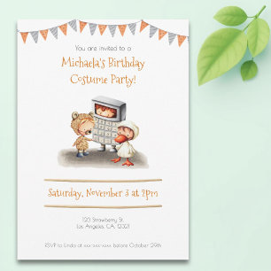 Schattigee Kinder Verjaardag van het Kostuumfeest Kaart