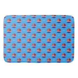 Schattigee Kinder zeilboot Pattern Ocean Blue Badmat