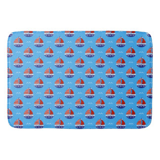 Schattigee Kinder zeilboot Pattern Ocean Blue Badmat