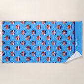 Schattigee Kinder zeilboot Pattern Ocean Blue Strandlaken (Voorkant)