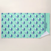 Schattigee Kinder zeilboot Zee Groen Strandlaken (Voorkant)