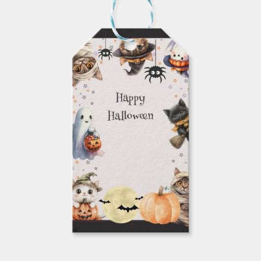 Schattigee kinderen Halloween Party Cadeaulabel (Voorkant)