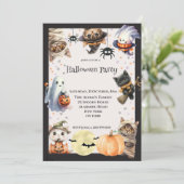 Schattigee kinderen Halloween Party Kaart (Staand voorkant)