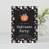 Schattigee kinderen Halloween Party Kaart (Staand voorkant)