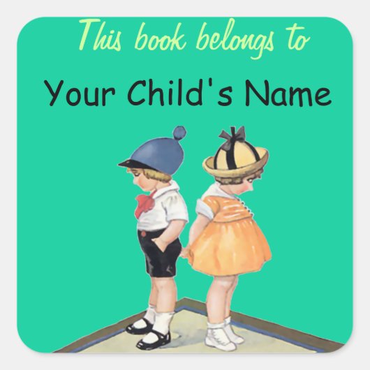 Schattigee Kinderen Naamplaat / Bookplate Stickers (Voorkant)