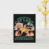 Schattigee kinderloze Cat Lady Shirten Retro tegen Kaart (Gele Bloem)