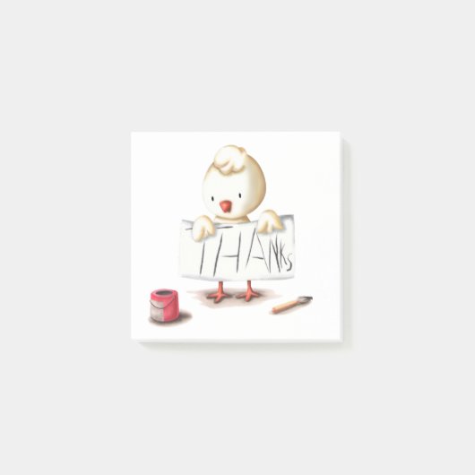Schattigee kip bedankt post-it® notes (Voorkant)