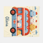 Schattigee kippen en de Londense bus Fleece Deken (Voorkant (Horizontaal))