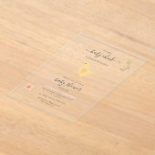 Schattigee kippen Kippen Kippen Uitgekomen Baby sh Acryl Uitnodigingen (Laagn)